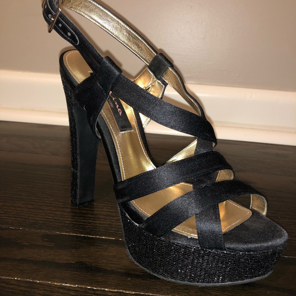 Black Strappy/Sparkly Heels